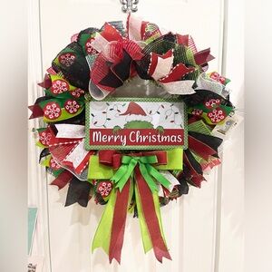 Christmas Wreath, “GRINCH GREEN MONSTER ” Wreath, GRINCHMAS, Christmas Decor